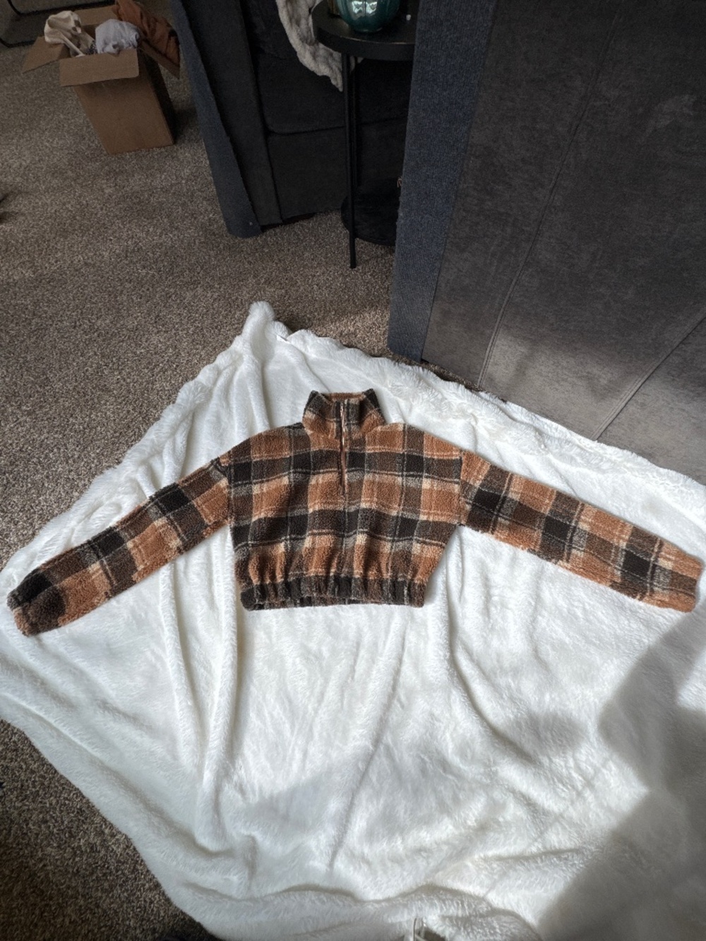 Zaful Plaid Cropped Jacket